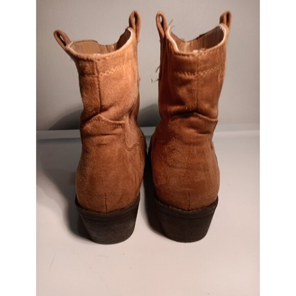 Mudd Y2k Cheyenne Tan Embroidered Casual Ankle Cowboy Boots Booties Size 6 - Picture 3 of 6